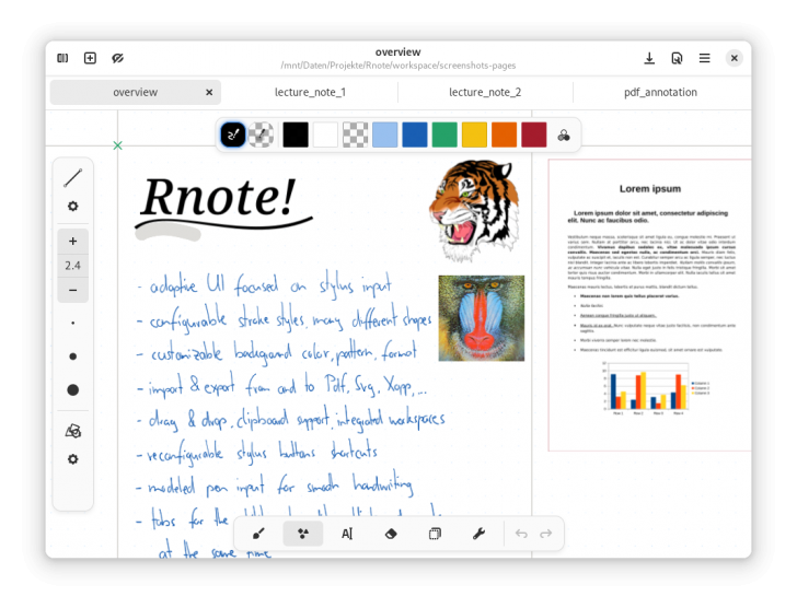 Rnote (โปรแกรมจดบันทึก และแบบร่างด้วยลายมือ) Rnote (โปรแกรมจดบันทึก และแบบร่างด้วยลายมือ)