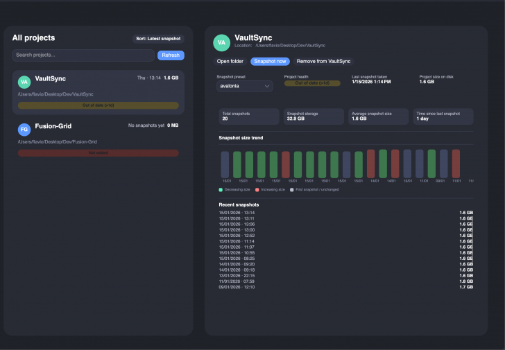 VaultSync (โปรแกรมสำรอง และซิงค์ข้อมูลแบบข้ามแพลตฟอร์ม) : 