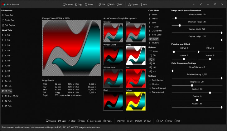 Pixel Snatcher (โปรแกรมลบพิกเซล เพื่อสร้างภาพแบบโปร่งแสง)