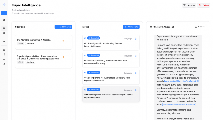 Open Notebook (โปรแกรมสำหรับใช้แทน NotebookLM ของ Google)