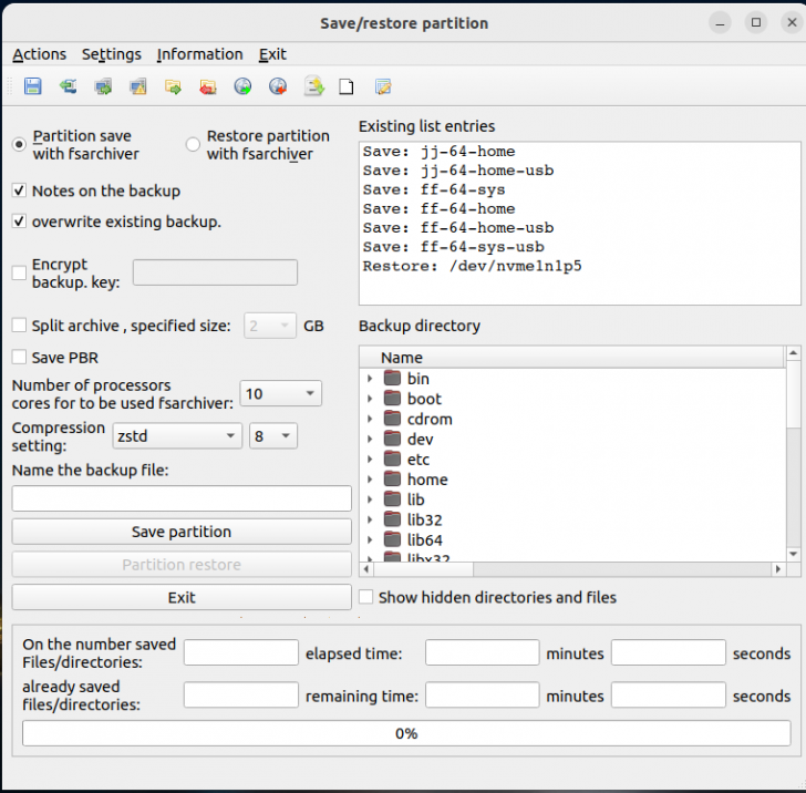 qt-fsarchiver (โปรแกรมสำรองไดร์ฟ และพาร์ทิชัน สำหรับ Linux) : 