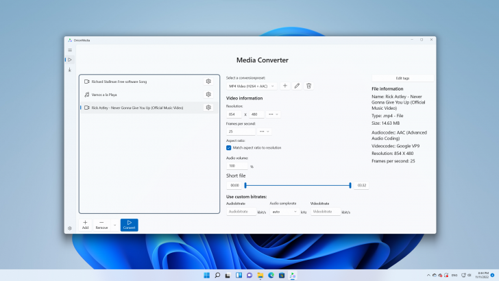 OnionMedia (โปรแกรมแปลงไฟล์, ตัดต่อ และดาวน์โหลดวิดีโอ)