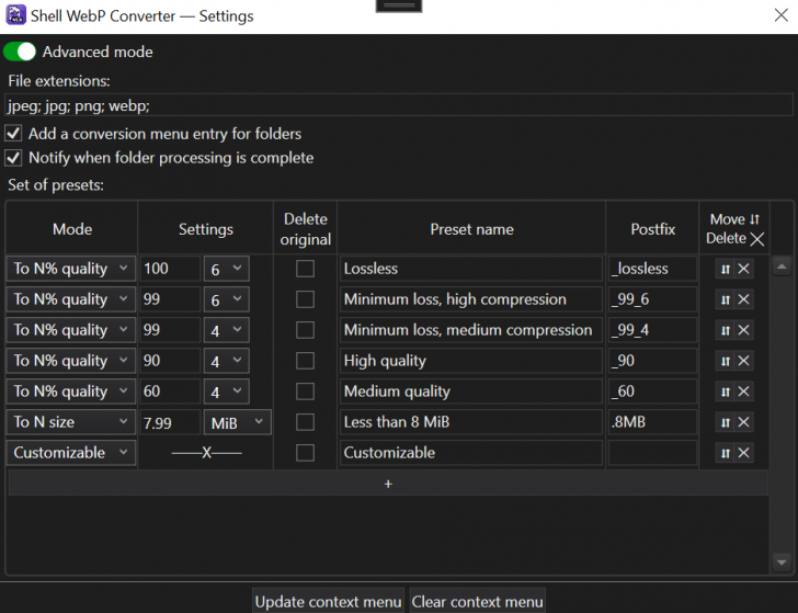 Shell WebP Converter (โปรแกรมแปลงไฟล์รูปนามสกุลต่าง ๆ เป็น WebP)