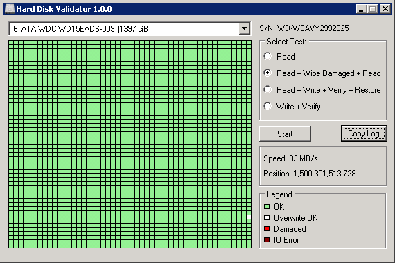 Hard Disk Validator (โปรแกรมตรวจสอบสุขภาพฮาร์ดดิสก์ ใกล้หมดอายุไขยัง) Hard Disk Validator (โปรแกรมตรวจสอบสุขภาพฮาร์ดดิสก์ ใกล้หมดอายุไขยัง)