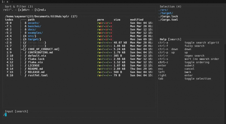 xplr (โปรแกรมจัดการไฟล์แบบ TUI ที่ปรับแต่งได้เยอะ และทำงานไว)