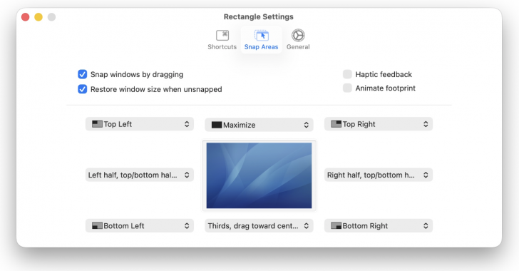 Rectangle (โปรแกรมย้าย และปรับขนาดหน้าต่างบน macOS ด้วยปุ่มลัด) Rectangle (โปรแกรมย้าย และปรับขนาดหน้าต่างบน macOS ด้วยปุ่มลัด)