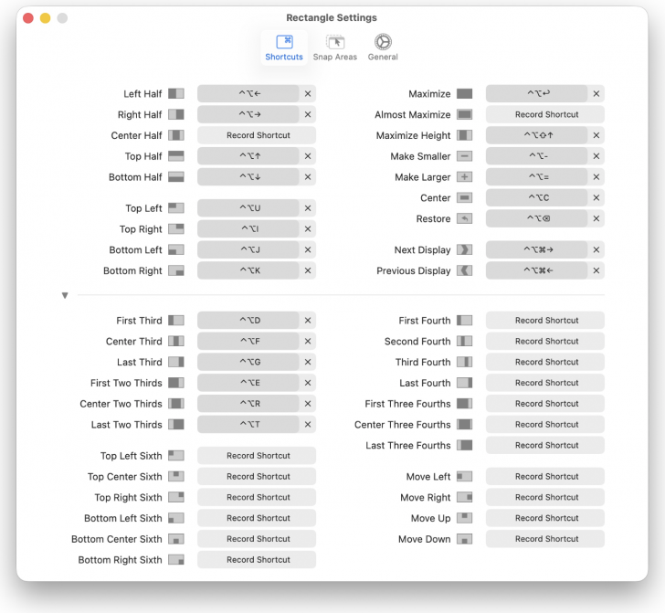 Rectangle (โปรแกรมย้าย และปรับขนาดหน้าต่างบน macOS ด้วยปุ่มลัด) Rectangle (โปรแกรมย้าย และปรับขนาดหน้าต่างบน macOS ด้วยปุ่มลัด)
