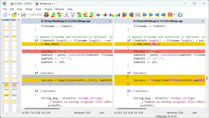 โปรแกรมเปรียบเทียบความแตกต่างของไฟล์ และโฟลเดอร์ WinMerge