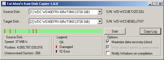 Raw Disk Copier (โปรแกรมโคลนฮาร์ดไดร์ฟแบบทีละเซกเตอร์) Raw Disk Copier (โปรแกรมโคลนฮาร์ดไดร์ฟแบบทีละเซกเตอร์)