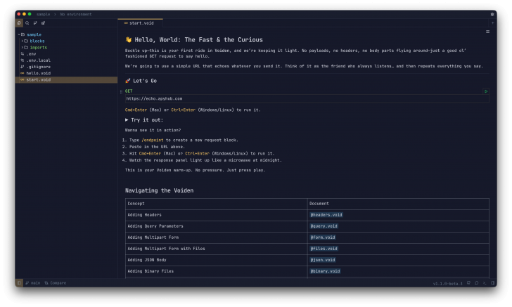 Voiden (โปรแกรมจัดการ API แบบออฟไลน์สำหรับนักพัฒนา)