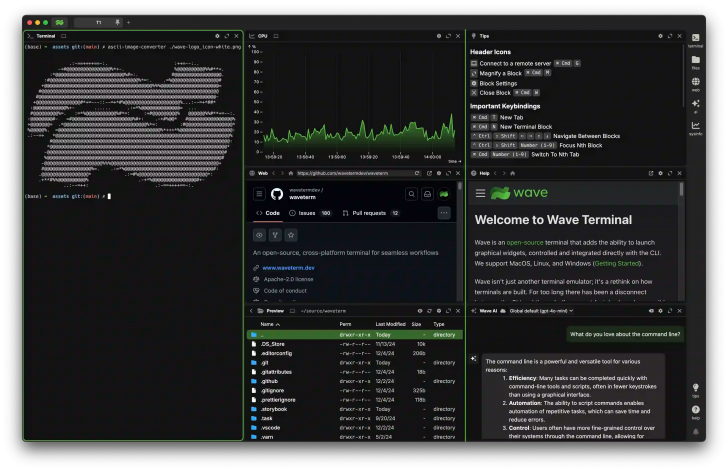 Wave Terminal (โปรแกรมเทอร์มินัลที่มี AI ในตัว)