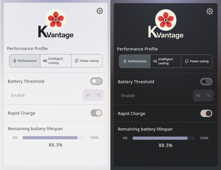 KVantage (โปรแกรม Control Center ที่ได้แรงบันดาลใจจาก Lenovo Vantage)