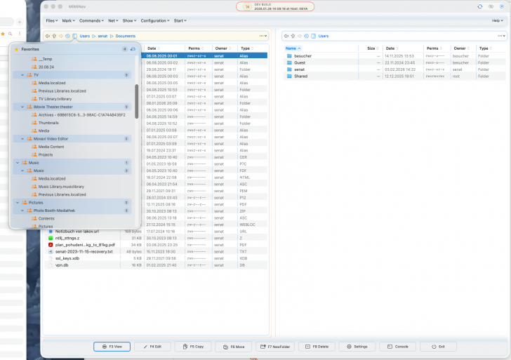 MiMiNavigator (โปรแกรมจัดการไฟล์ โฟลเดอร์ แบบสองหน้าต่างสำหรับ macOS)