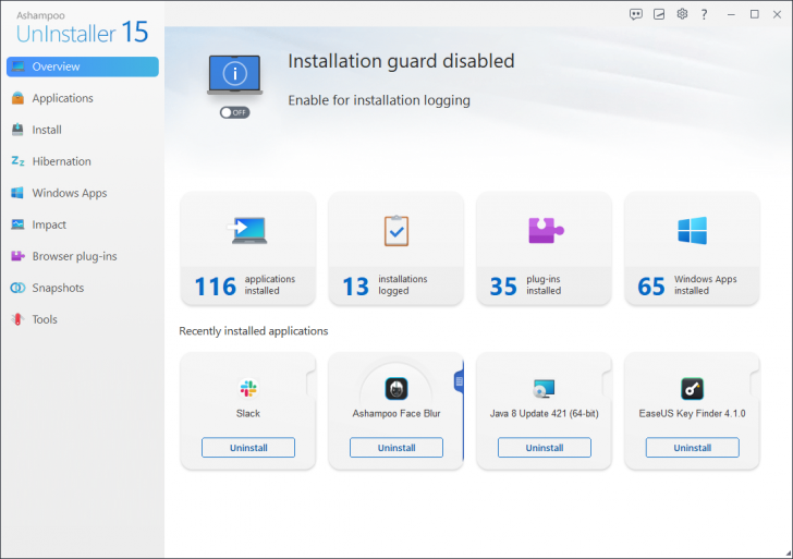 Ashampoo UnInstaller (โปรแกรมช่วยลบซอฟต์แวร์แบบถอนรากถอนโคน ฟรี) : 