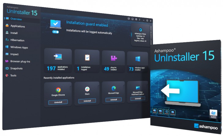 โปรแกรมช่วยลบซอฟต์แวร์แบบถอนรากถอนโคน ฟรี Ashampoo UnInstaller 15 โปรแกรมช่วยลบซอฟต์แวร์แบบถอนรากถอนโคน ฟรี Ashampoo UnInstaller 15