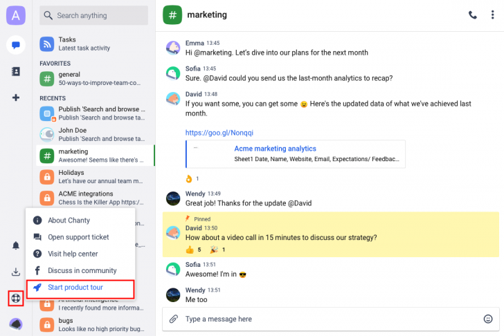 Chanty (โปรแกรมสำหรับการสื่อสาร และทำงานร่วมกันภายในทีม) Chanty (โปรแกรมสำหรับการสื่อสาร และทำงานร่วมกันภายในทีม)