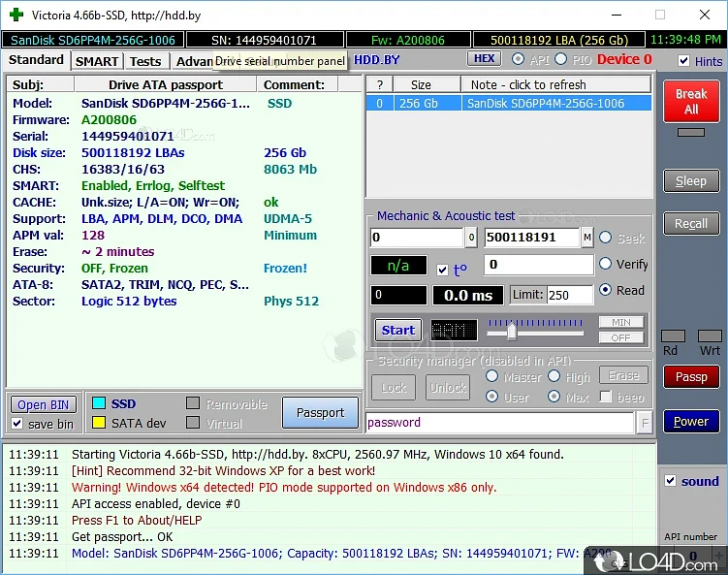 โปรแกรมเช็คสุขภาพของอุปกรณ์เก็บข้อมูล Victoria SSD / HDD