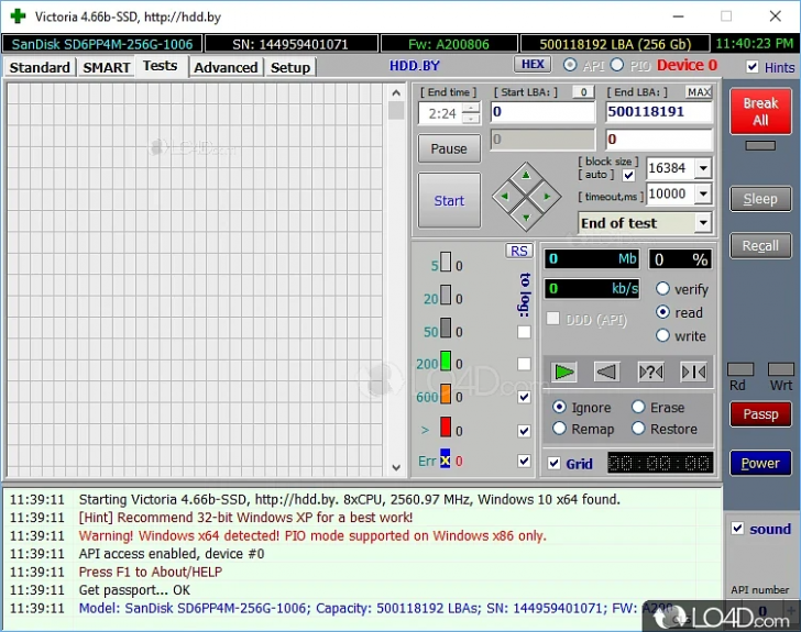 โปรแกรมเช็คสุขภาพของอุปกรณ์เก็บข้อมูล Victoria SSD / HDD