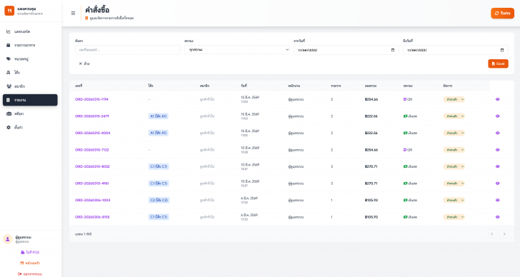 Pasitdev POS (เว็บแอปพลิเคชันธุรกิจร้านอาหาร ระบบงานขาย ฟังก์ชันครบ) : 