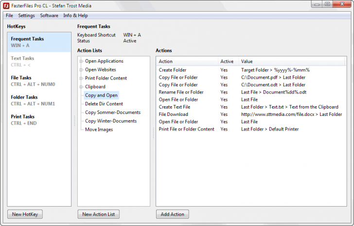 FasterFiles (โปรแกรมสร้างระบบงานอัตโนมัติจากปุ่มลัด ลดขั้นตอนการทำงาน)