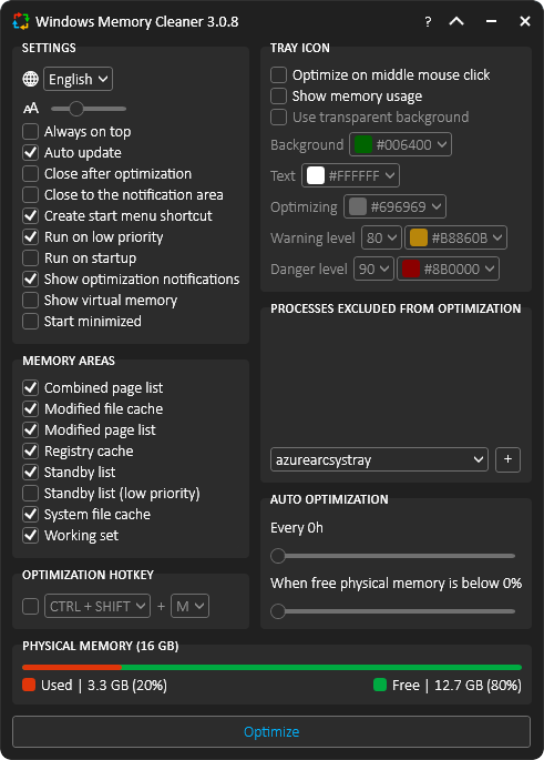 โปรแกรมจัดการแรมประสิทธิภาพสูง Windows Memory Cleaner