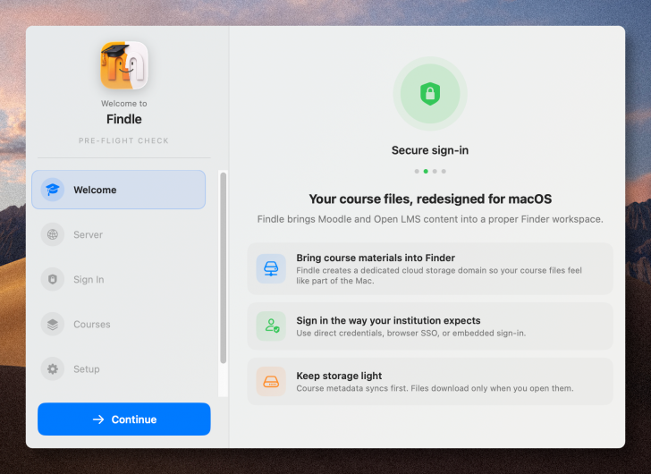 Findle (โปรแกรมเชื่อมต่อ Moodle และ OpenLMS เข้ากับ Finder บน macOS)