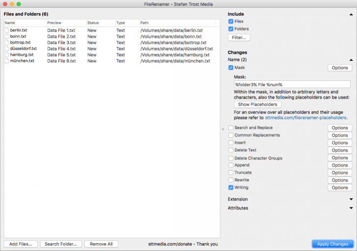 FileRenamer (โปรแกรม​แก้ไขชื่อไฟล์ และชื่อโฟลเดอร์จำนวนมากในคราวเดียว) : 