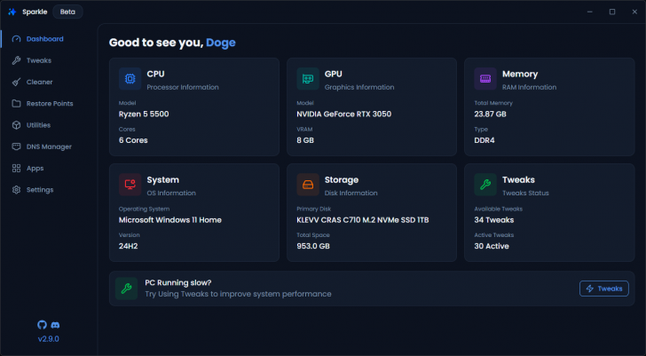 Sparkle (โปรแกรมปรับแต่ง Windows ให้ลื่นไหล และยกระดับความเป็นส่วนตัว) Sparkle (โปรแกรมปรับแต่ง Windows ให้ลื่นไหล และยกระดับความเป็นส่วนตัว)