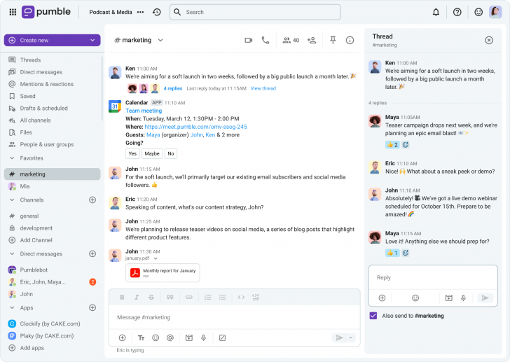 Pumble (โปรแกรมแชทในองค์กร เก็บประวัติแชท ได้ไม่จำกัด และไฟล์ไม่หาย) Pumble (โปรแกรมแชทในองค์กร เก็บประวัติแชท ได้ไม่จำกัด และไฟล์ไม่หาย)