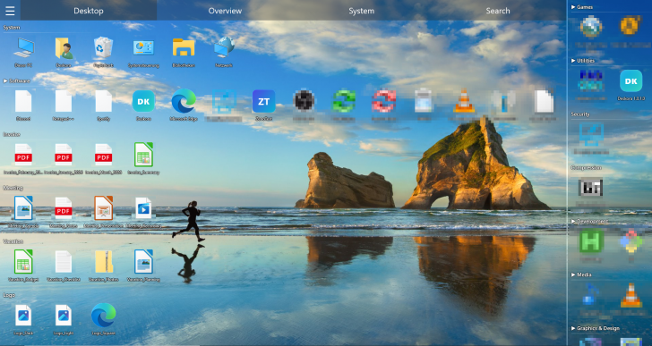 โปรแกรมจัดระเบียบหน้าจอ ไอคอน Deskora โปรแกรมจัดระเบียบหน้าจอ ไอคอน Deskora