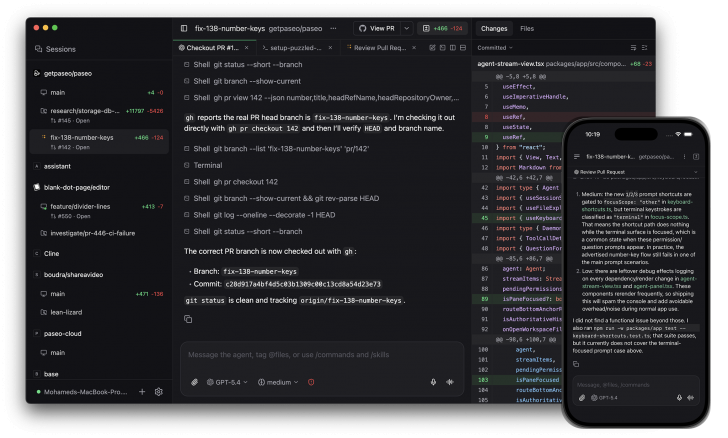 Paseo (โปรแกรมรวมเอเจนต์เขียนโค้ด AI จากหลายแหล่ง ไว้ในที่เดียว)