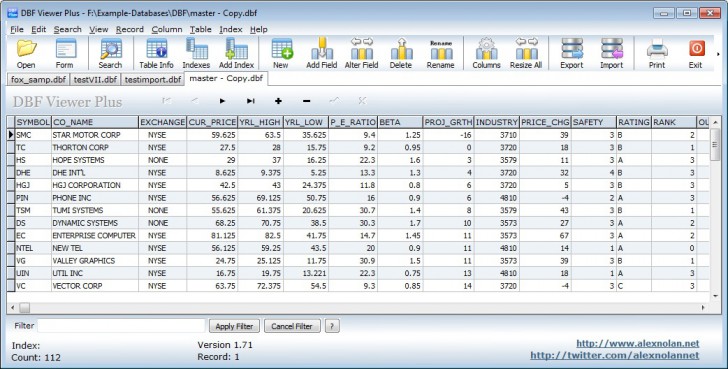 DBF Viewer Plus (โปรแกรมสำหรับเปิดดู และแก้ไขตารางฐานข้อมูล DBF)