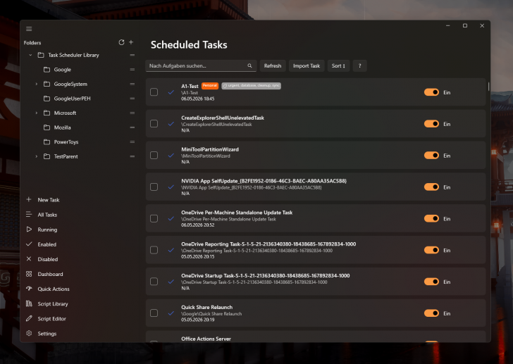 FluentTaskScheduler (โปรแกรมจัดการ Task Scheduler บน Windows)