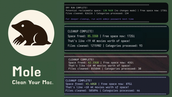 Mole (โปรแกรมทำความสะอาด ปรับแต่ง macOS แบบครบวงจร)