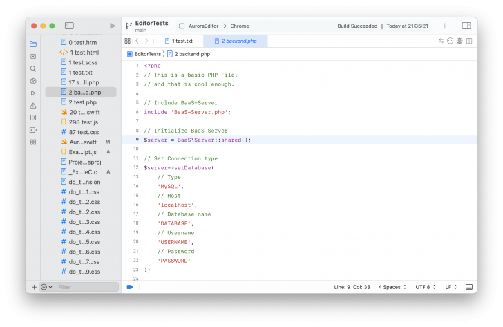 Aurora Editor (โปรแกรมเขียนโค้ดแบบ IDE ความเร็วสูง สำหรับ macOS) : 