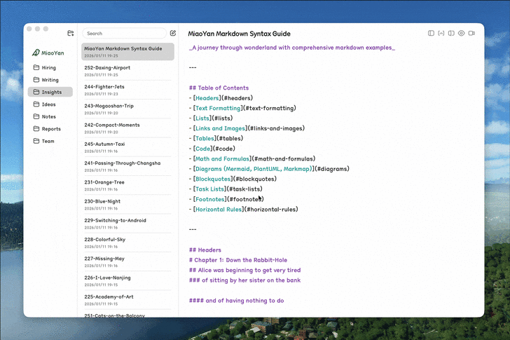 MiaoYan (โปรแกรมจดบันทึกแบบ Markdown สำหรับ macOS)