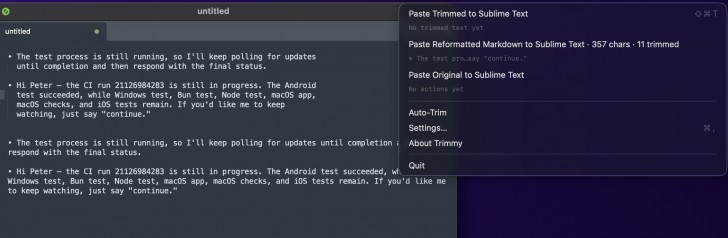Trimmy (โปรแกรมจัดการคลิปบอร์ดสำหรับ Terminal และโค้ด บน macOS)