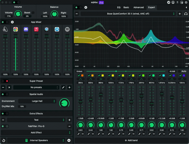 eqMac (โปรแกรมควบคุม ปรับแต่งเสียงแบบครบวงจรบน macOS)