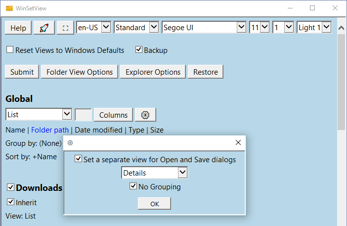 WinSetView (โปรแกรมปรับแต่งการแสดงผลของ File Explorer บน Windows)
