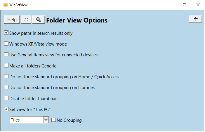 WinSetView (โปรแกรมปรับแต่งการแสดงผลของ File Explorer บน Windows)