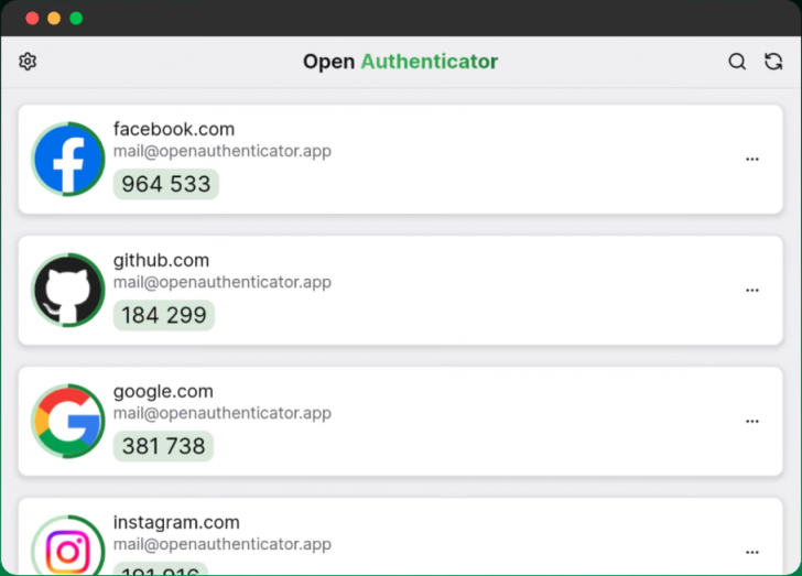 Open Authenticator (โปรแกรมจัดการรหัสยืนยันตัวตนแบบสองชั้น)