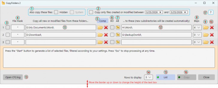 CopyFolders 2 (โปรแกรมสำรองข้อมูล หรือคัดลอกไฟล์ข้ามโฟลเดอร์)