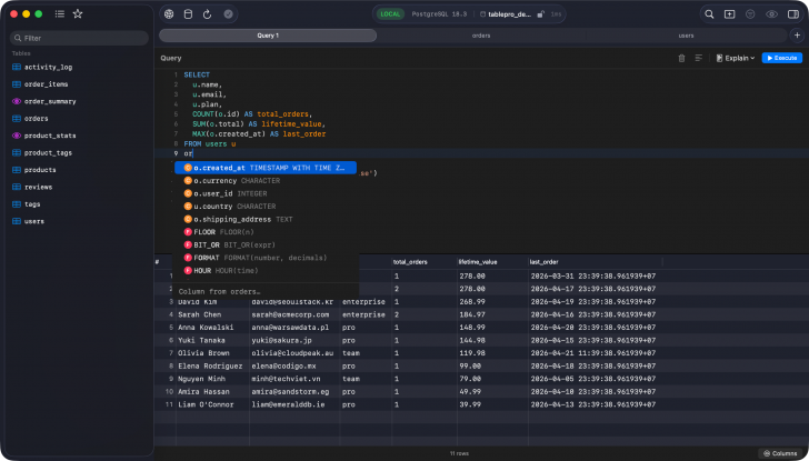 TablePro (โปรแกรมจัดการฐานข้อมูลเป็น SQL Editor ในตัว พร้อมตัวช่วย AI)
