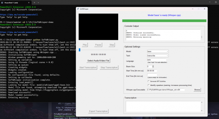 SoftWhisper (SoftWhisper โปรแกรมแปลงเสียงเป็นข้อความด้วย Whisper AI)