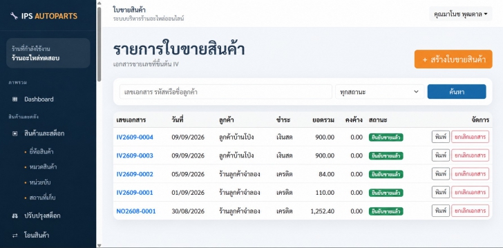 IPS AUTOPARTS ONLINE (เว็บแอปพลิเคชันบริหารงานร้านขายอะไหล่ยนต์) : IPS AUTOPARTS ONLINE (เว็บแอปพลิเคชันบริหารงานร้านขายอะไหล่ยนต์) :