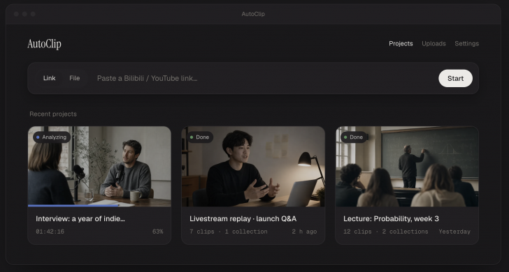 AutoClip (โปรแกรมตัดคลิปไฮไลท์ด้วย AI อัตโนมัติ รองรับ YouTube) AutoClip (โปรแกรมตัดคลิปไฮไลท์ด้วย AI อัตโนมัติ รองรับ YouTube)