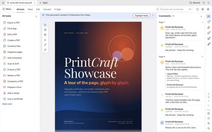 PdfCraft (โปรแกรมจัดการ PDF ครบวงจร, อ่าน, รวม, แยก และล็อกไฟล์)