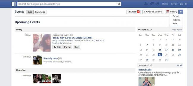 Export Your Calendar ส่งข้อมูลปฏิทินบนเฟชบุ๊คออกมา