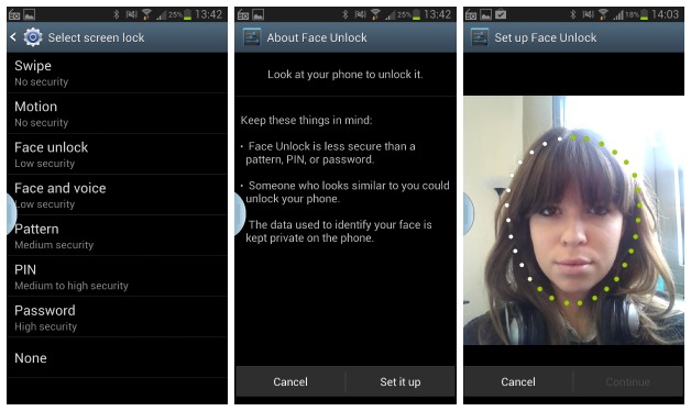 Face Unlock การปลดล็อกด้วยการสแกนใบหน้า