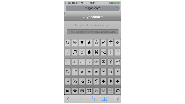 วิธีพิมพ์อักษรภาพ (Glyph) บนสมาร์ทโฟน